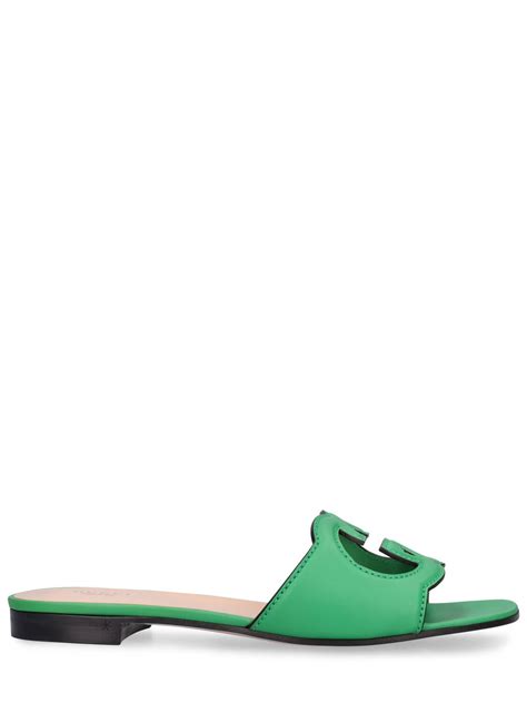 lime green gucci slides|Gucci gg cutout slides.